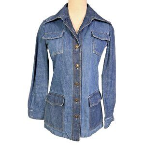 RARE Vintage Womens BRONSON Denim Two Tone Barn Chore Jacket 5-6